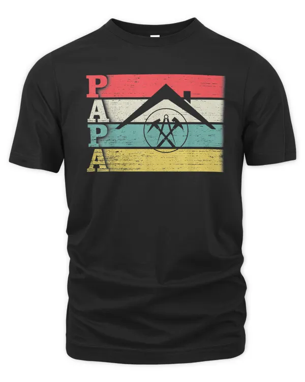Vintage Retro Proud Roofer Papa Silhouette Distressed Funny T-Shirt