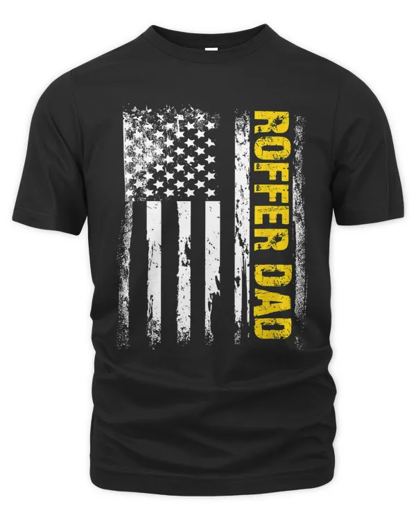 Vintage USA Roofer American Flag Patriotic Funny Cool Gift T-Shirt