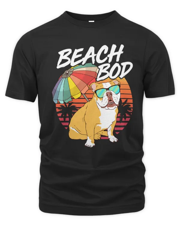 Dog Vintage Bulldog Beach Bod Summer Holiday 309 paws