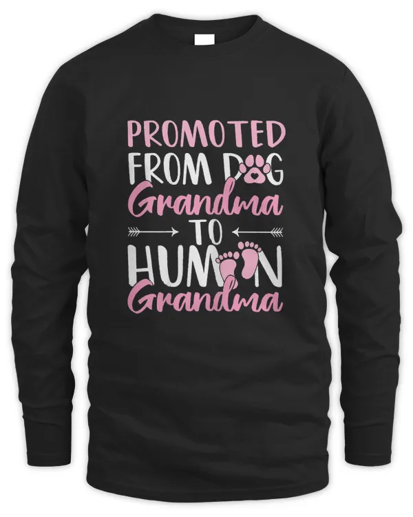Promoted From Dog Grandma To Human Grandpa T Shirts Womens T-Shirt