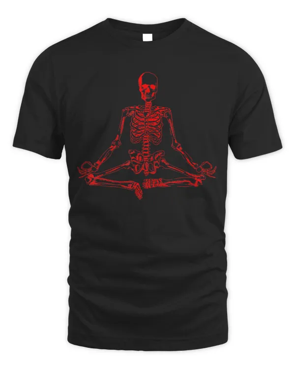 halloween meditating skeleton   funny freaky yoga gift