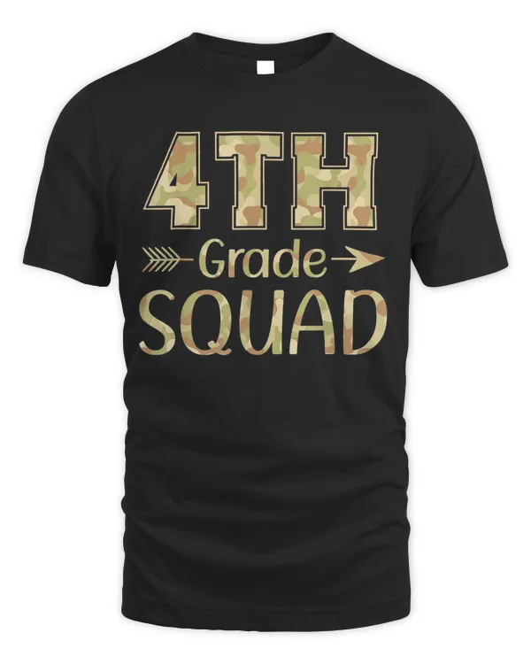 4th Grade Squad Teacher & Student Camo Back To School T-Shirt