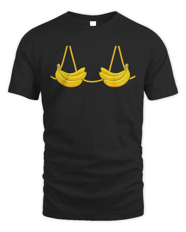 Banana Bra Costume Funny Fruit Halloween Skeleton Tropical T-Shirt