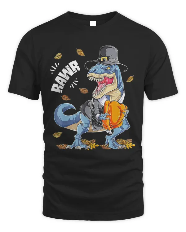 Dinosaur Rawr Thanksgiving Boys T-Shirt
