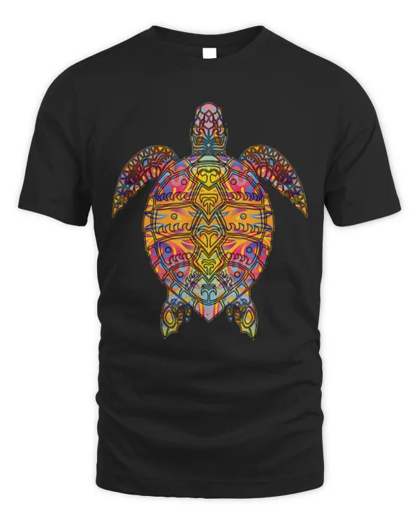 psychedelic hippie sea turtle gift tribal turtle design