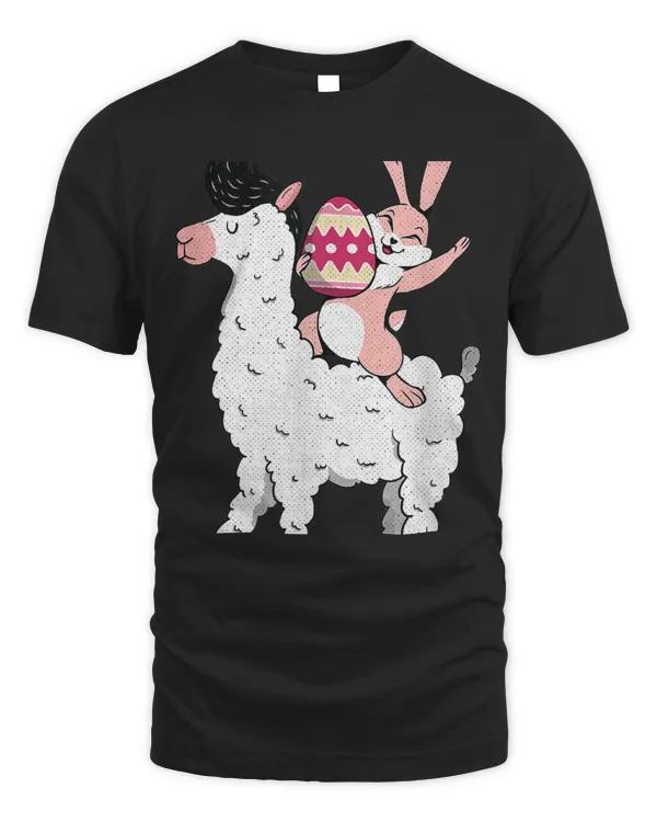 Bunny Riding Llama Happy Easter Cute Animal Lover T-Shirt