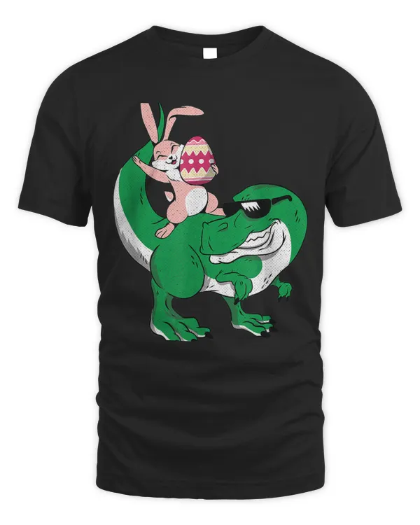 Bunny Riding T-Rex Cute Dino-saur Happy Easter T-Shirt