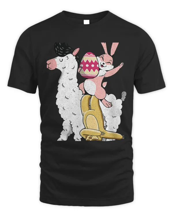 Bunny Sloth Riding Llama Happy Easter Cute Animal Lover T-Shirt