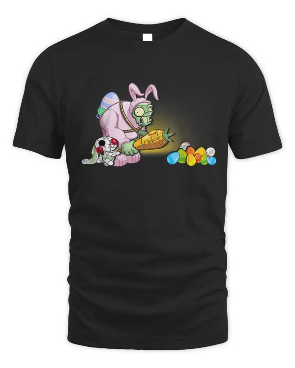 Bunny Zombie With Carrot Hunt Eggs Easter Day Bunny Rabbit T-Shirt