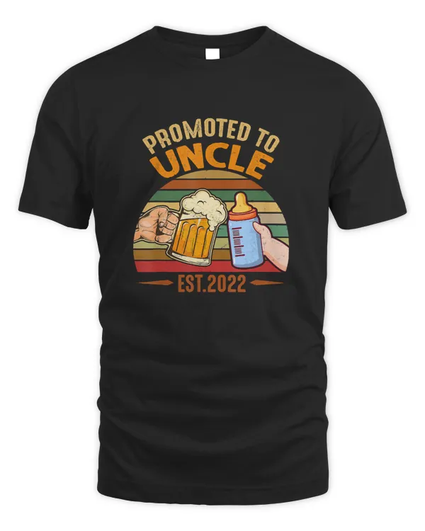 Mens Promoted to uncle 2022 vintage retro T-Shirt