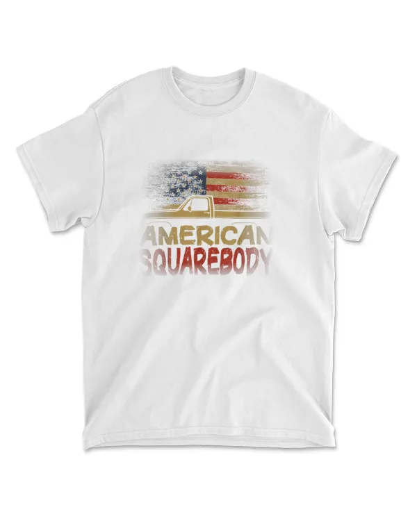 American Flag Square Body American Squarebody Truck Lover T Shirt