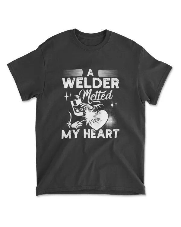 A Welder Melted My Heart Funny Gift For Wife Girlfriend Premium T-Shirt