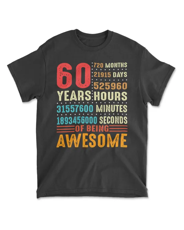 60 Years Old 60th Birthday Vintage Retro T Shirt