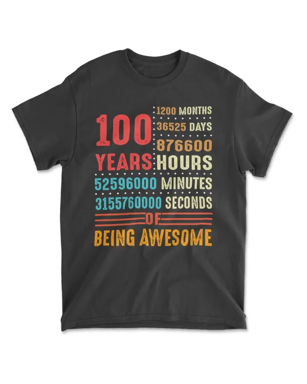 100 Years Old 95th Birthday Vintage Retro T Shirt