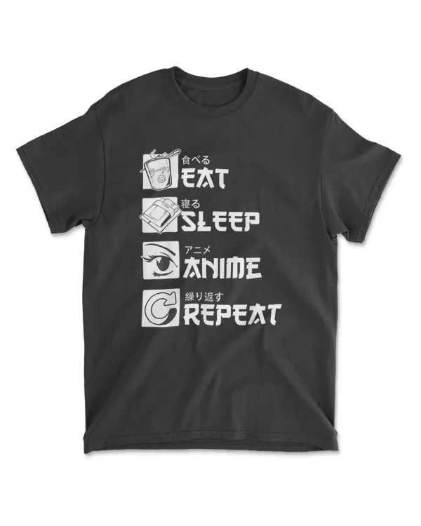 Eat Sleep Anime Repeat Shirt, Funny Japanese Manga Gift Tee, Manga Gift, Japanese manga gift