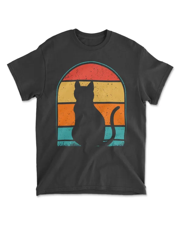 Cat Sunset Colorful Background for T-Shirt 2