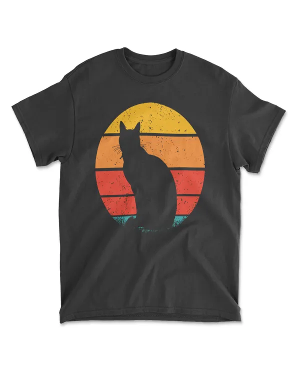 Cat Sunset Colorful Background for T-Shirt 6