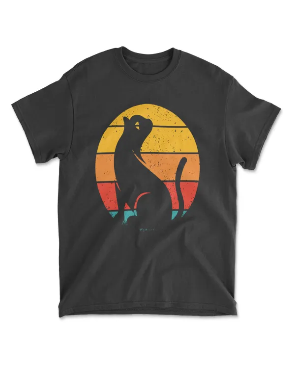 Cat Sunset Colorful Background for T-Shirt 7