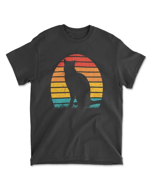 Cat Sunset Colorful Background for T-Shirt 11