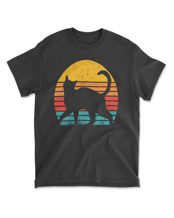 Cat Sunset Colorful Background for T-Shirt 12