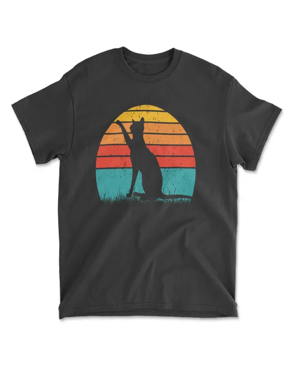 Cat Sunset Colorful Background for T-Shirt 15