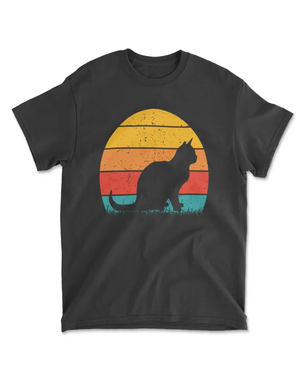 Cat Sunset Colorful Background for T-Shirt 16