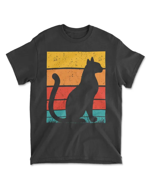 Cat Sunset Colorful Background for T-Shirt 17