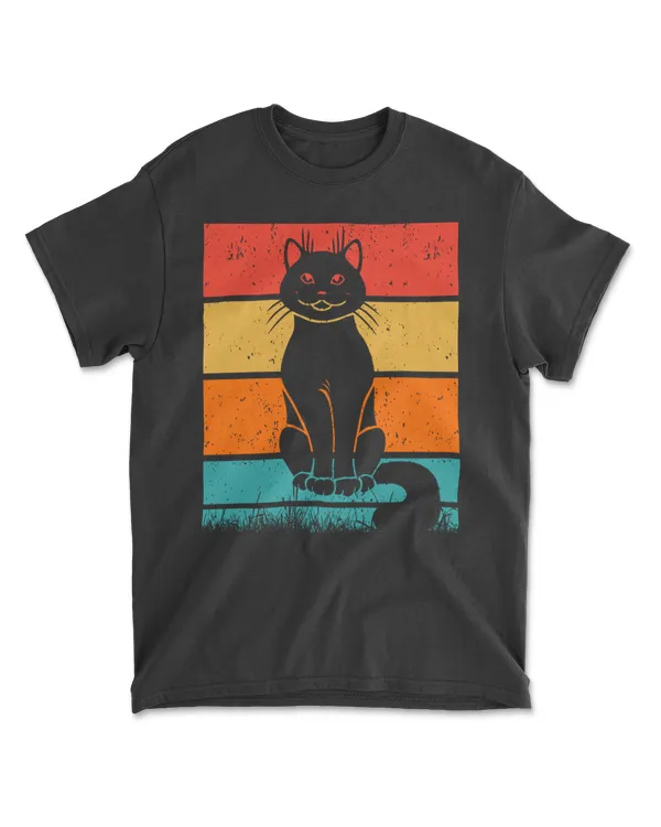 Cat Sunset Colorful Background for T-Shirt 18