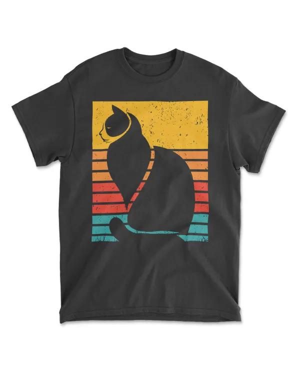 Cat Sunset Colorful Background for T-Shirt 20