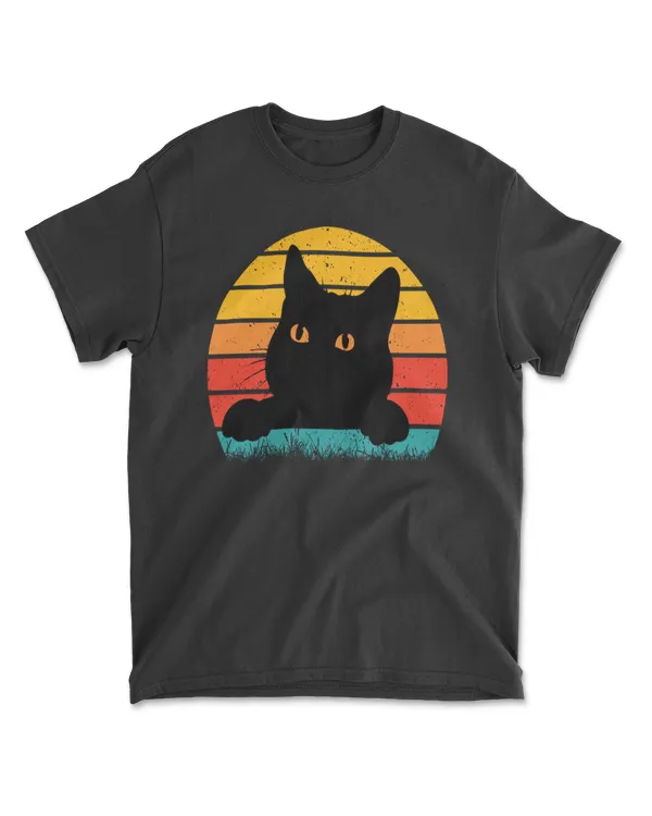 Cat Sunset Colorful Background for T-Shirt 22