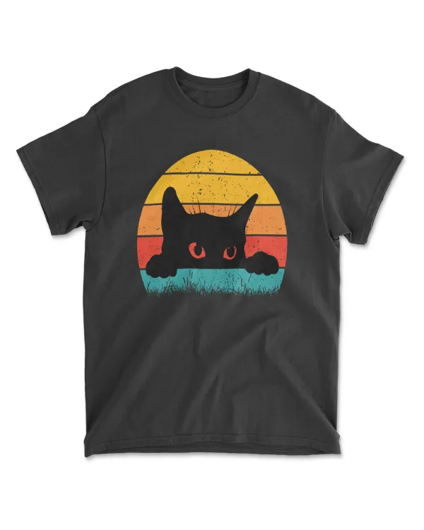 Cat Sunset Colorful Background for T-Shirt 24