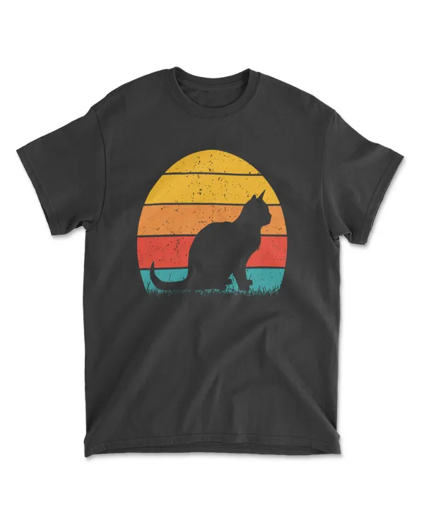Retro Vintage Sunset For Cat T-Shirt 2