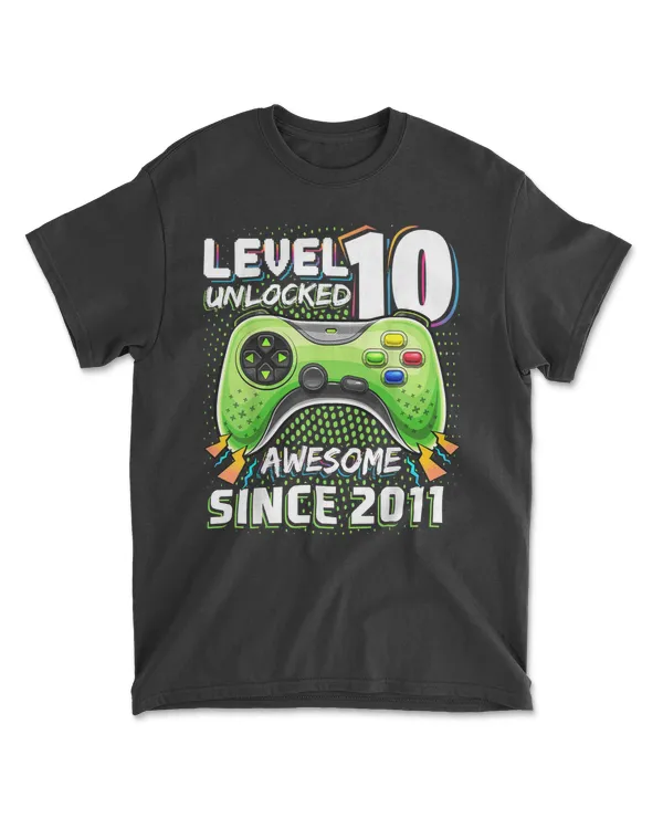 Level 10 Unlocked Awesome 2011 Video Game 10th Birthday Gift