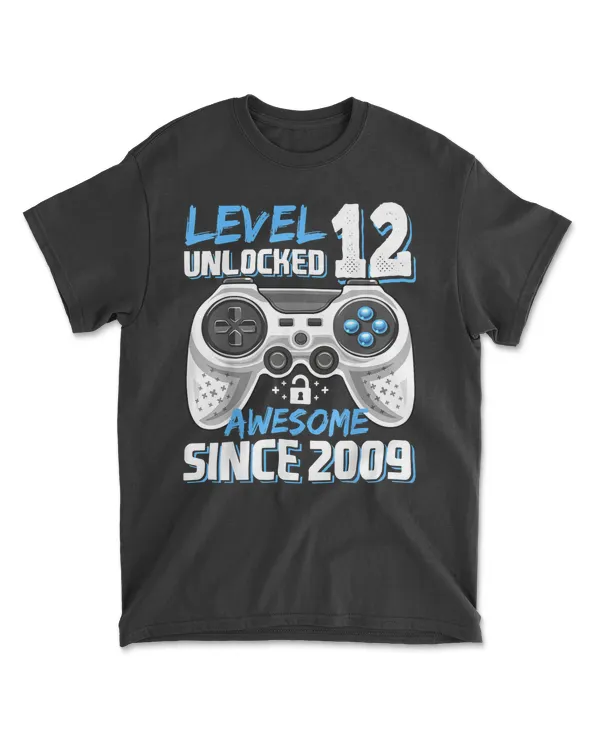 Level 12 Unlocked Awesome 2009 Video Game 12th Birthday T-Shirt