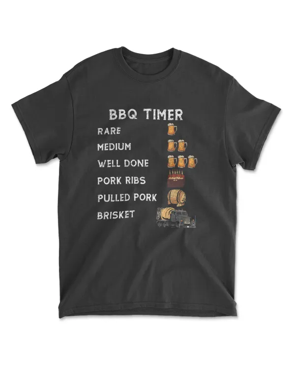 BBQ Smoker BBQ Timer Rare Pork Ribs Pulled Pork Brisket T-Shirt