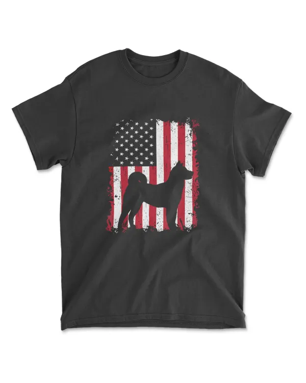 Akita 4th of July Patriotic American USA Flag Gift T-Shirt