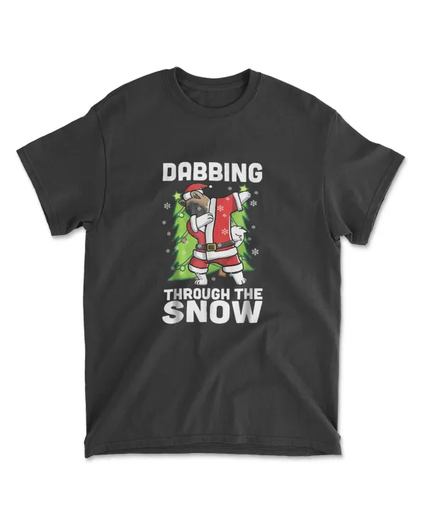 Akita Dabbing Through The Snow Christmas T-Shirt Dog Tee