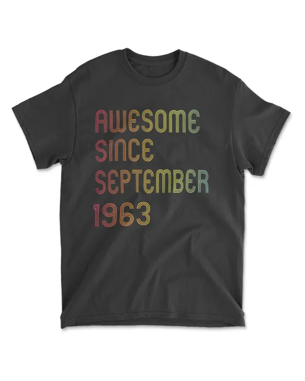 Awesome Since September 1963 58th Birthday Retro 58 Years Old