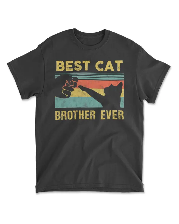 Best Cat Brother Ever Vintage Cats Happy Father's Day T-Shirt