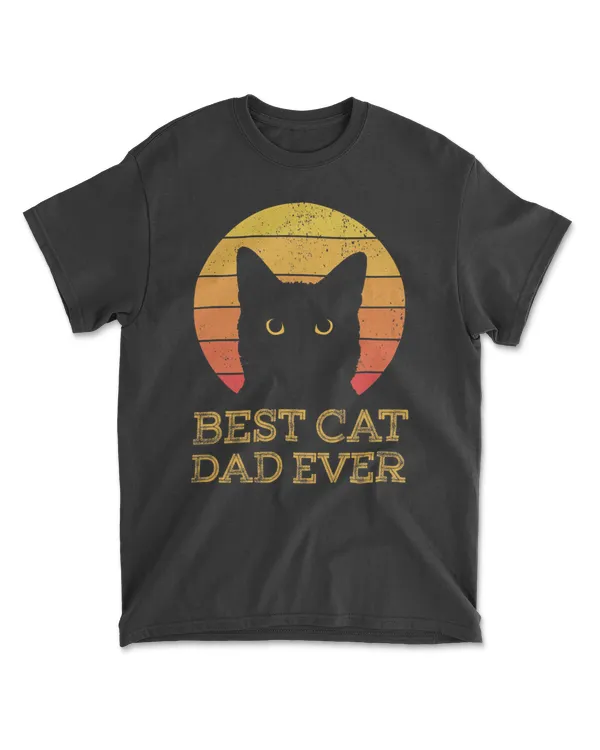 Best Cat Dad Ever Vintage Funny Cat Daddy Fathers Day T-Shirt