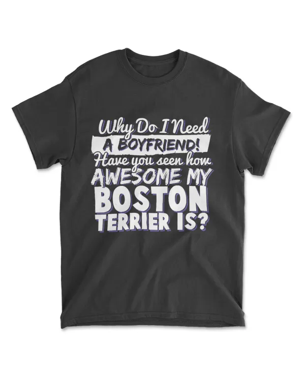 Boston terrier Boyfriend T-Shirt