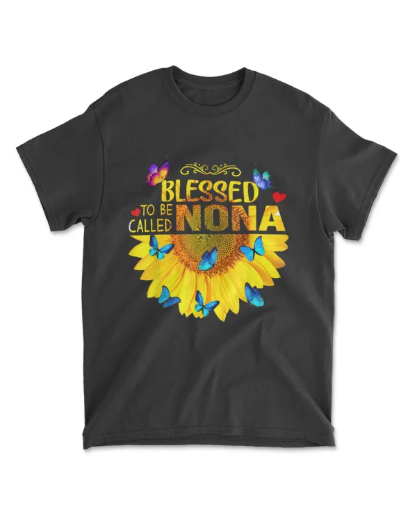 Blessed To Be Called Nona Sunflower Butterfly Lovers T-Shirt