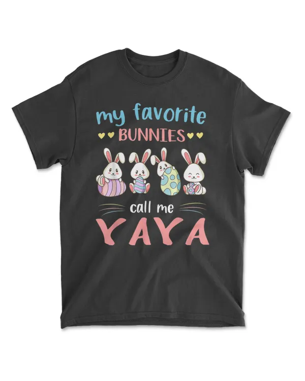 My Favorite Bunnies Call Me Yaya Cute Bunny Easter Womens T-Shirt