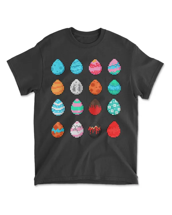 Pixeled Colorful Easter Eggs For For Lovers, Happy Easter T-Shirt