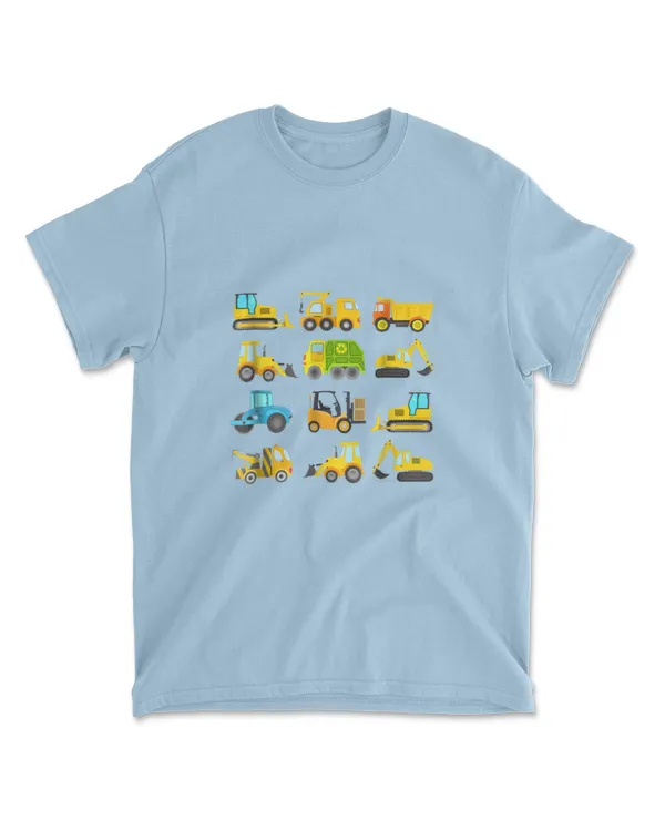 Boys Trucks And Diggers Short Sleeved T Shirt For Toddlers