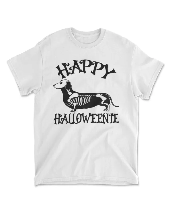 Happy Halloweenie Skeleton Weiner Dog