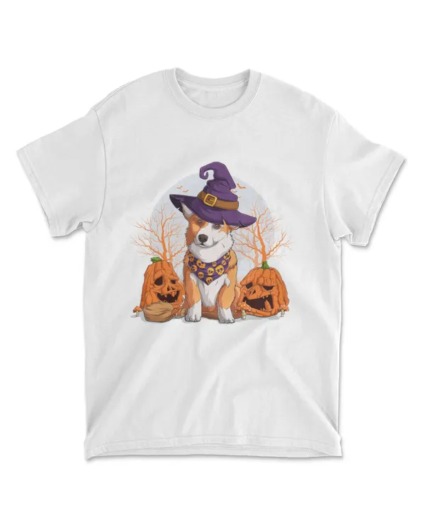 Corgi Dog With Pumpkin And Moon Halloween Costume
