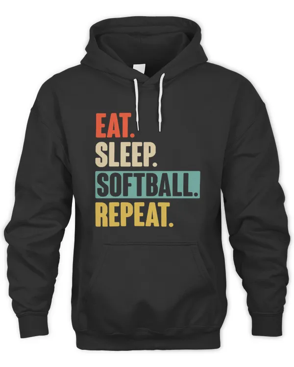 Eat Sleep softball Repeat - Retro Vintage Softball Gift T-Shirt