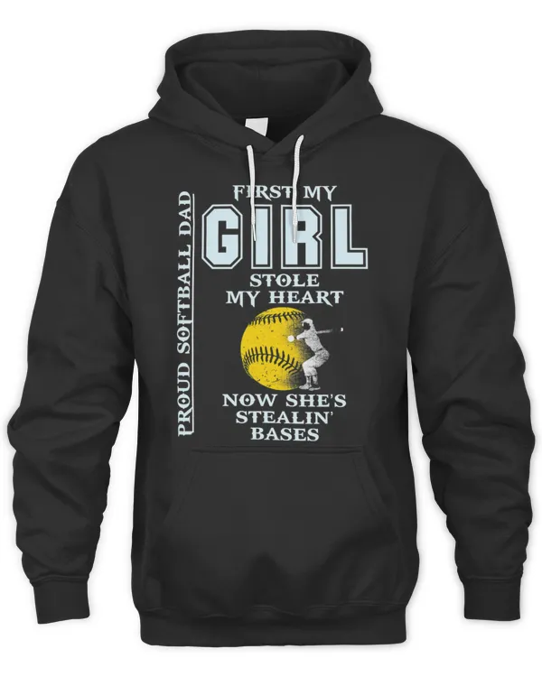 Funny Proud Softball Dad T-shirt - Girl Stole My Heart