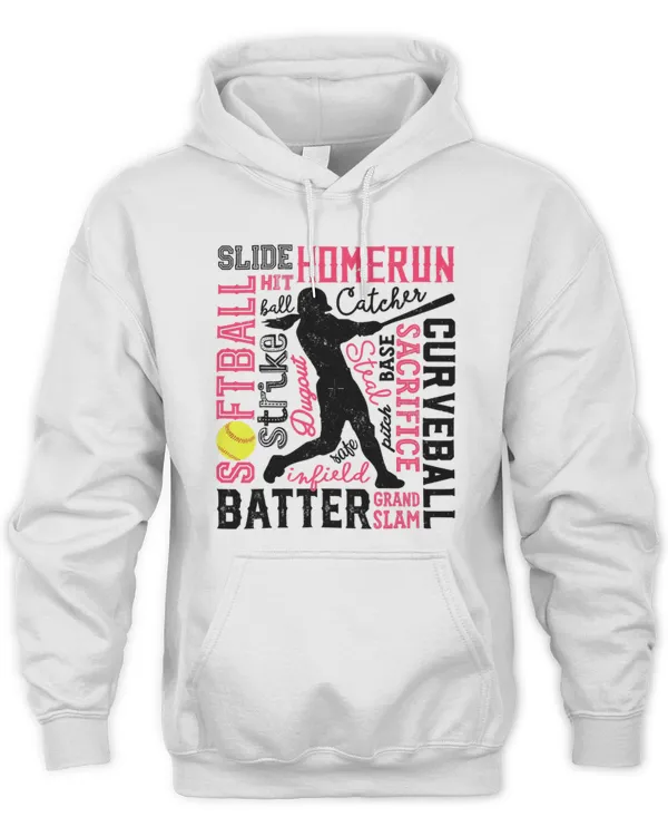 Softball T Shirt For Girls Women Gift Batter Pitcher Catcher